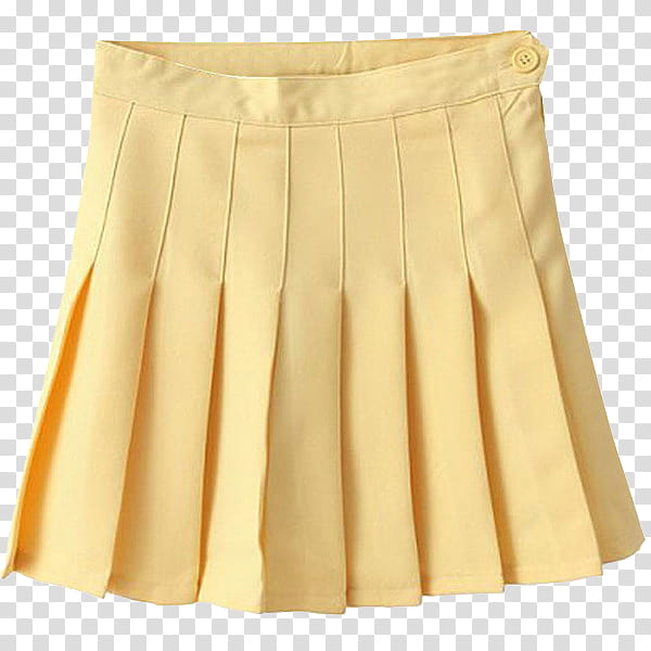 AESTHETIC, yellow pleated skirt transparent background PNG.