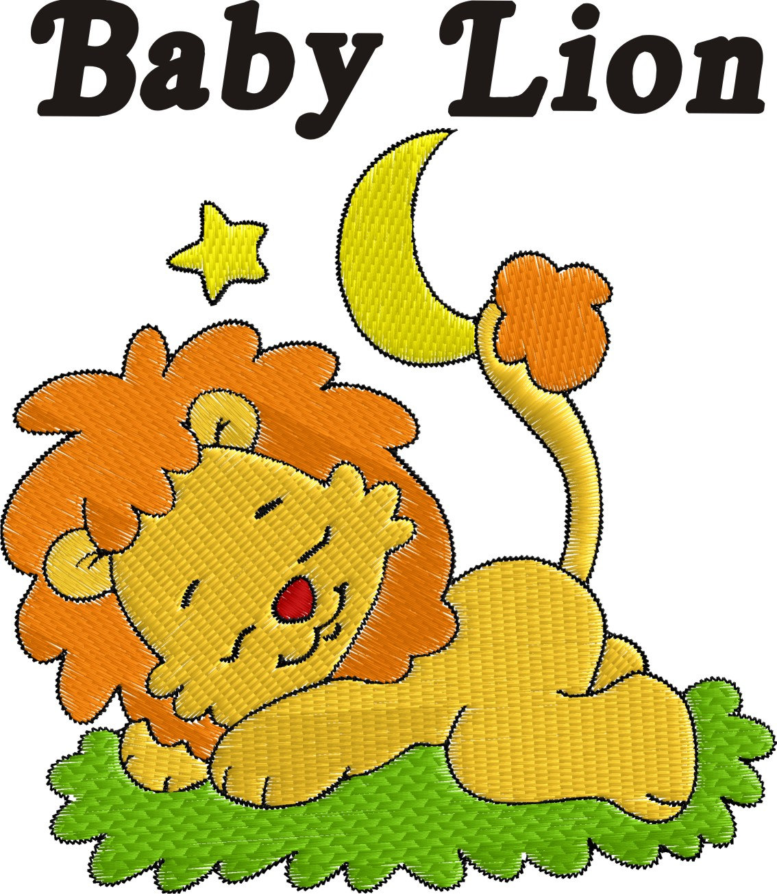 Sleeping Lion Clip Art.