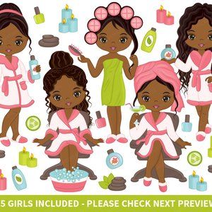 75 Spa Girls Clipart.