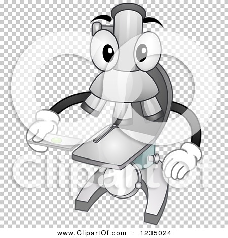 Clipart of a Microscope Mascot Holding a Specimen Slide.