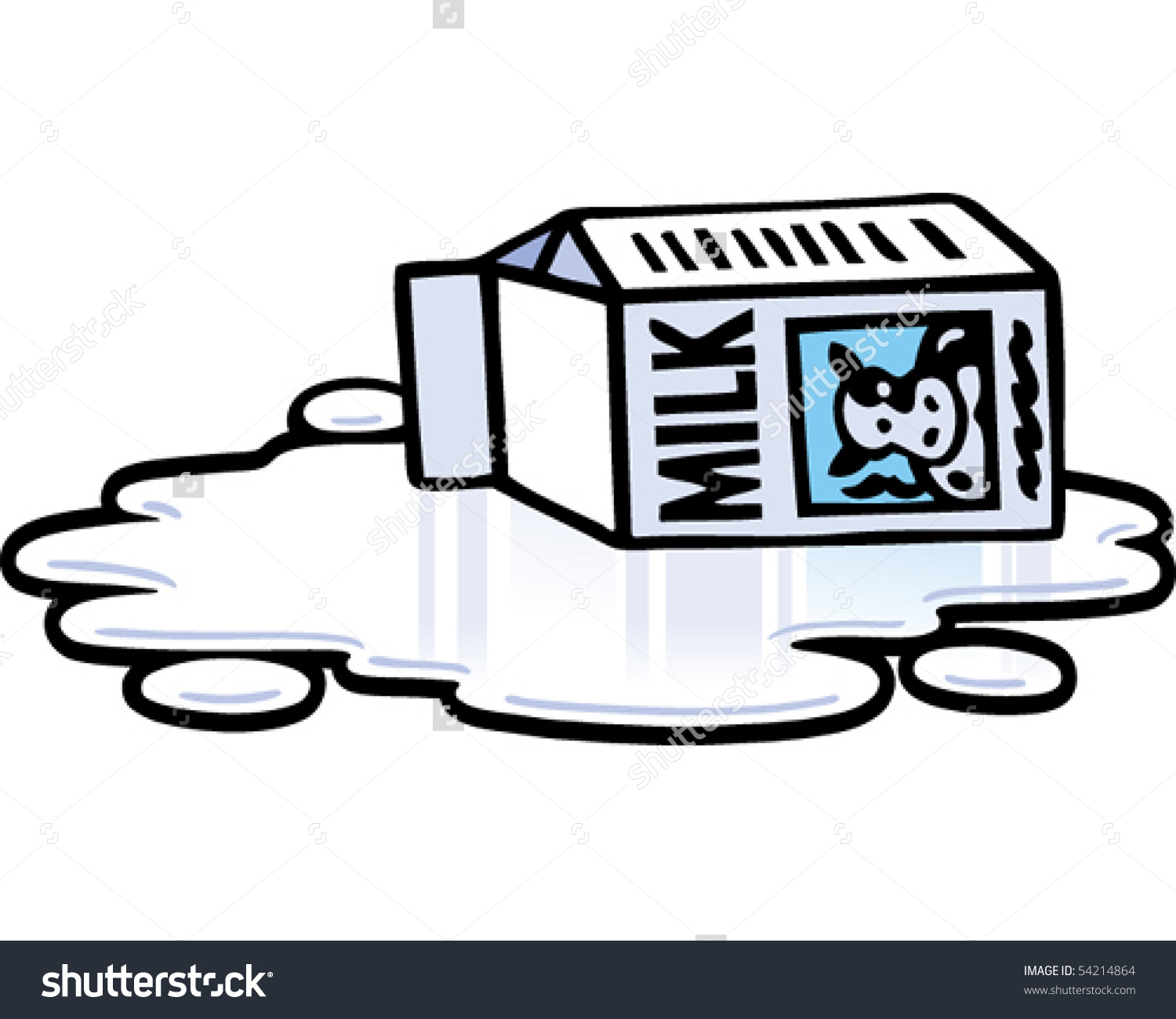 Spilled milk clipart.