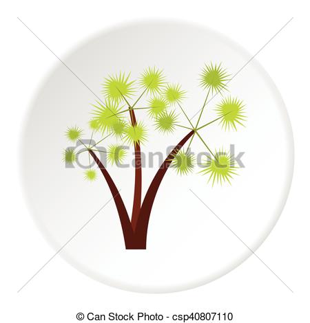 Vector Clip Art of Three spiky palm trees icon, flat style.