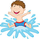 Kids Splashing Clipart.