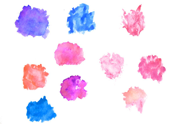 Watercolor Splotches Clip Art.