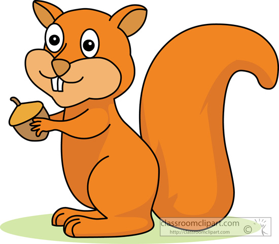 Squirrel in tree clipart.