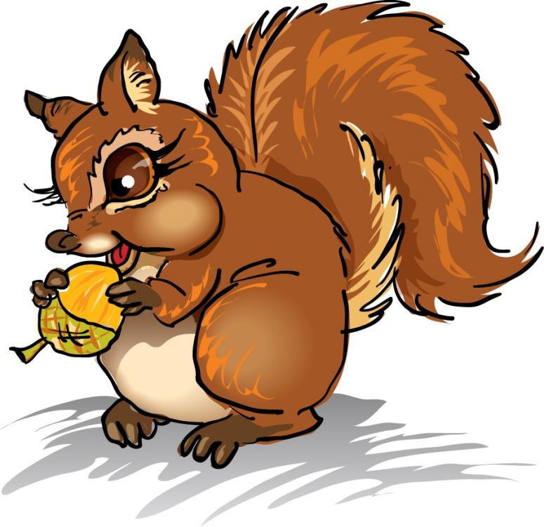 Squirrel Clip Art With Nuts.