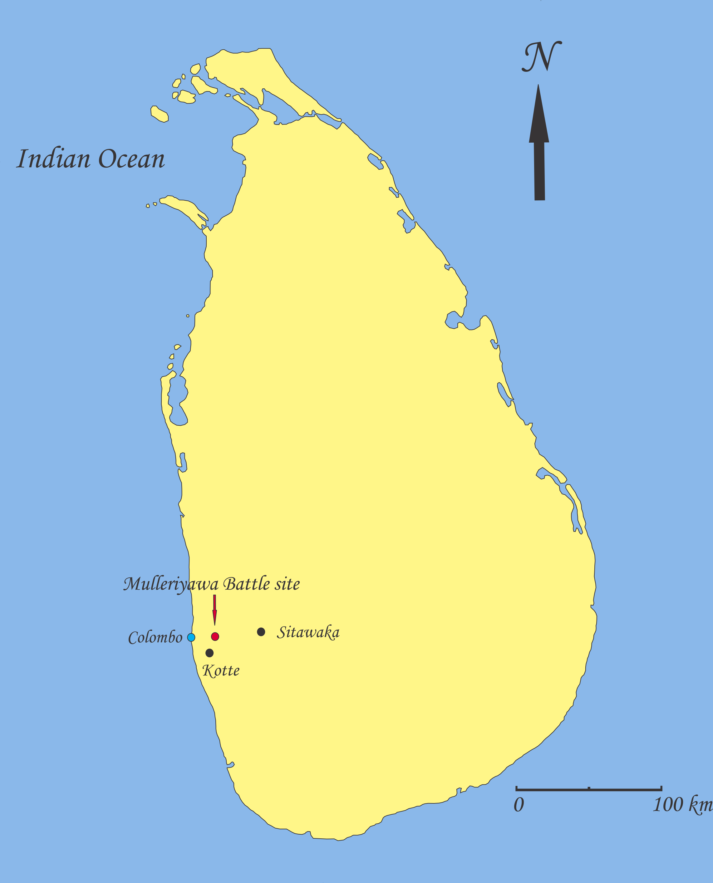 File:Mulleriyawa battle site on Sri Lanka map.png.