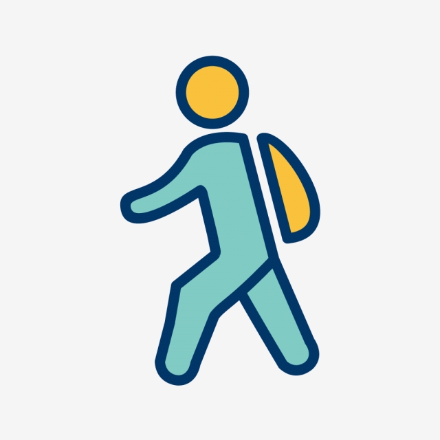 Vector Walking To School Icon, Education, School, Student.