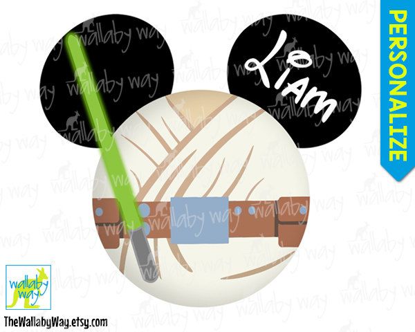 Luke Skywalker Mickey Head Jedi Star Wars Printable Disney.