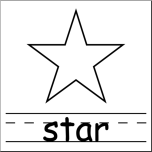 Clip Art: Shapes: Star B&W Labeled I abcteach.com.