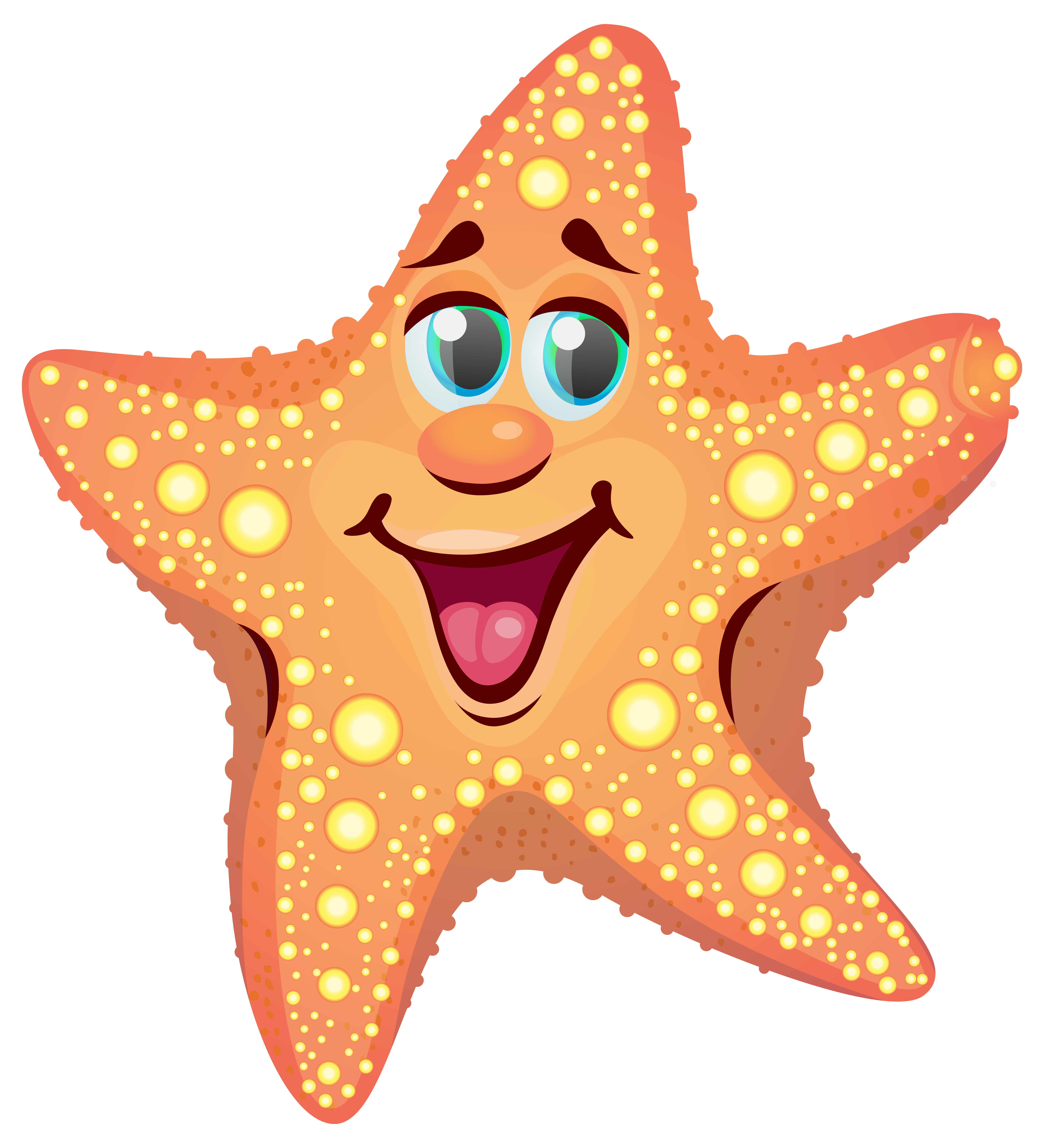 Cartoon Starfish PNG Clipart Image.