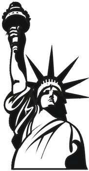 Statue of liberty black and white clipart.