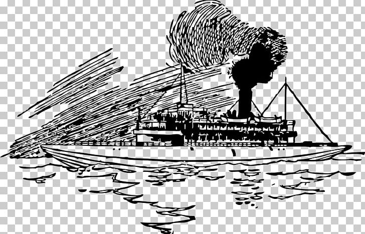 Steamboat PNG, Clipart, Artwork, Black And White, Boat.