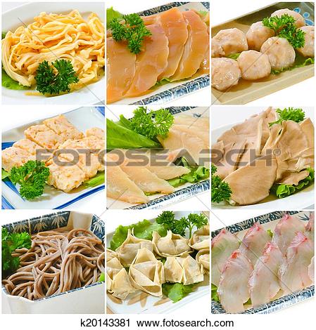 Stock Photography of Steamboat food collection. chinese food.