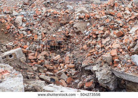 Pile Broken Bricks Stock Foto 133982567.