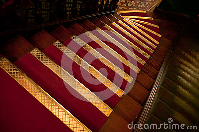 Brass Stair Treads Stock Photo.