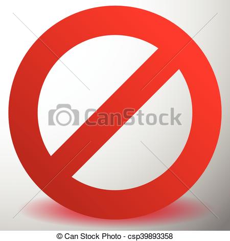 Clipart Vector of Red prohibition, restriction sign.