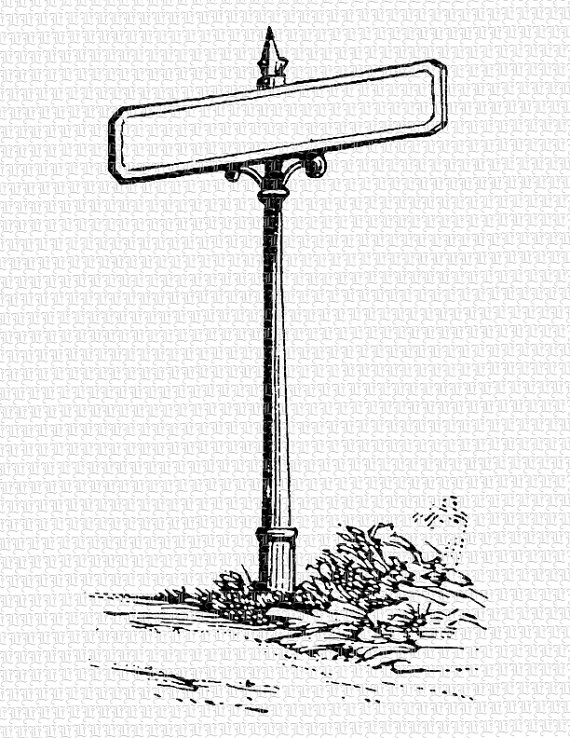 Blank Street Sign Clipart Black And White.