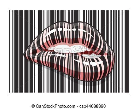 EPS Vectors of Bar code lips.