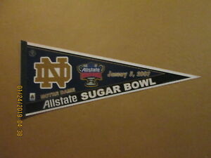 Details about NCAA Notre Dame Vintage 2007 Allstate Sugar Bowl Logo  Football Pennant.