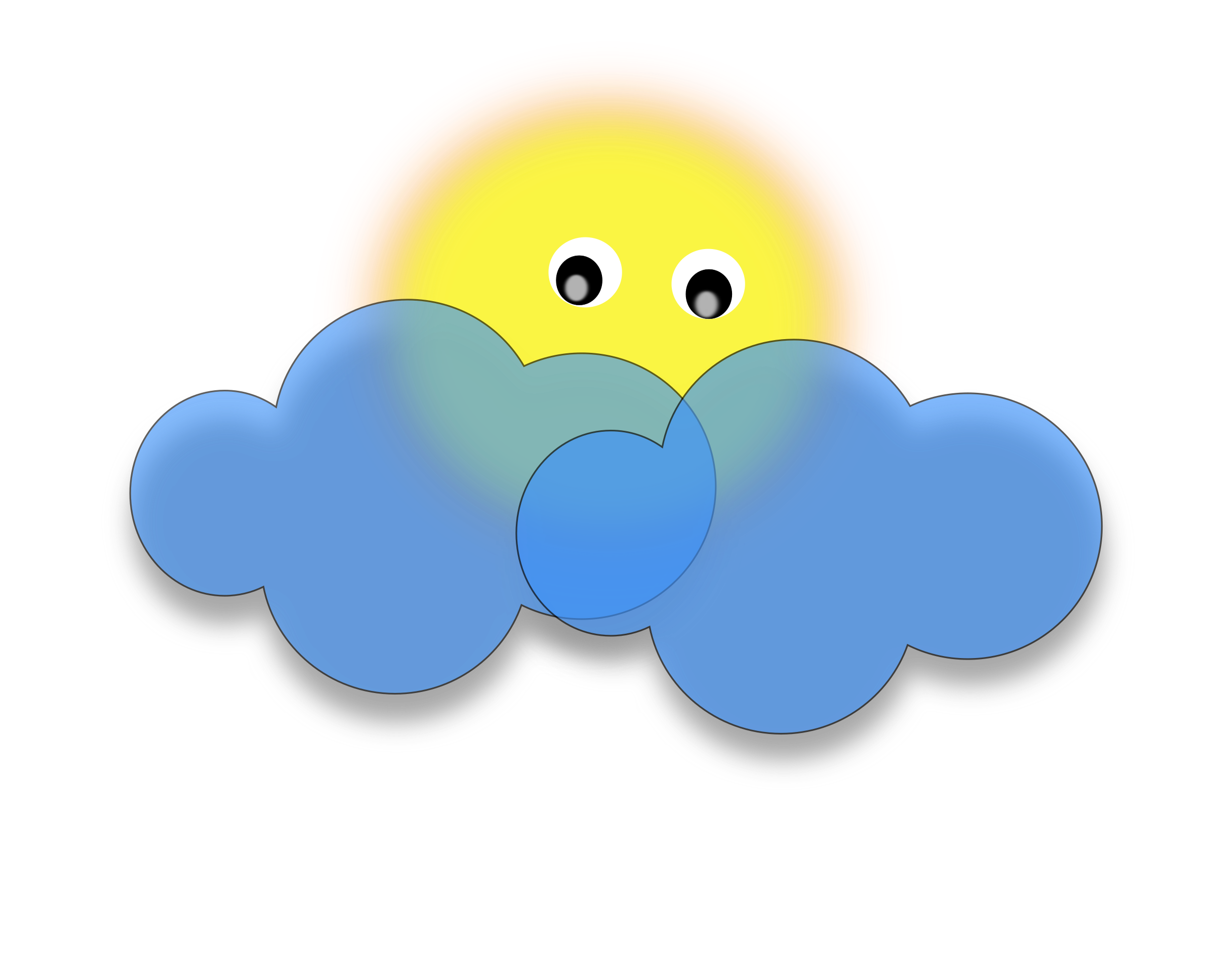 Sun Behind a Cloud Clip Art.