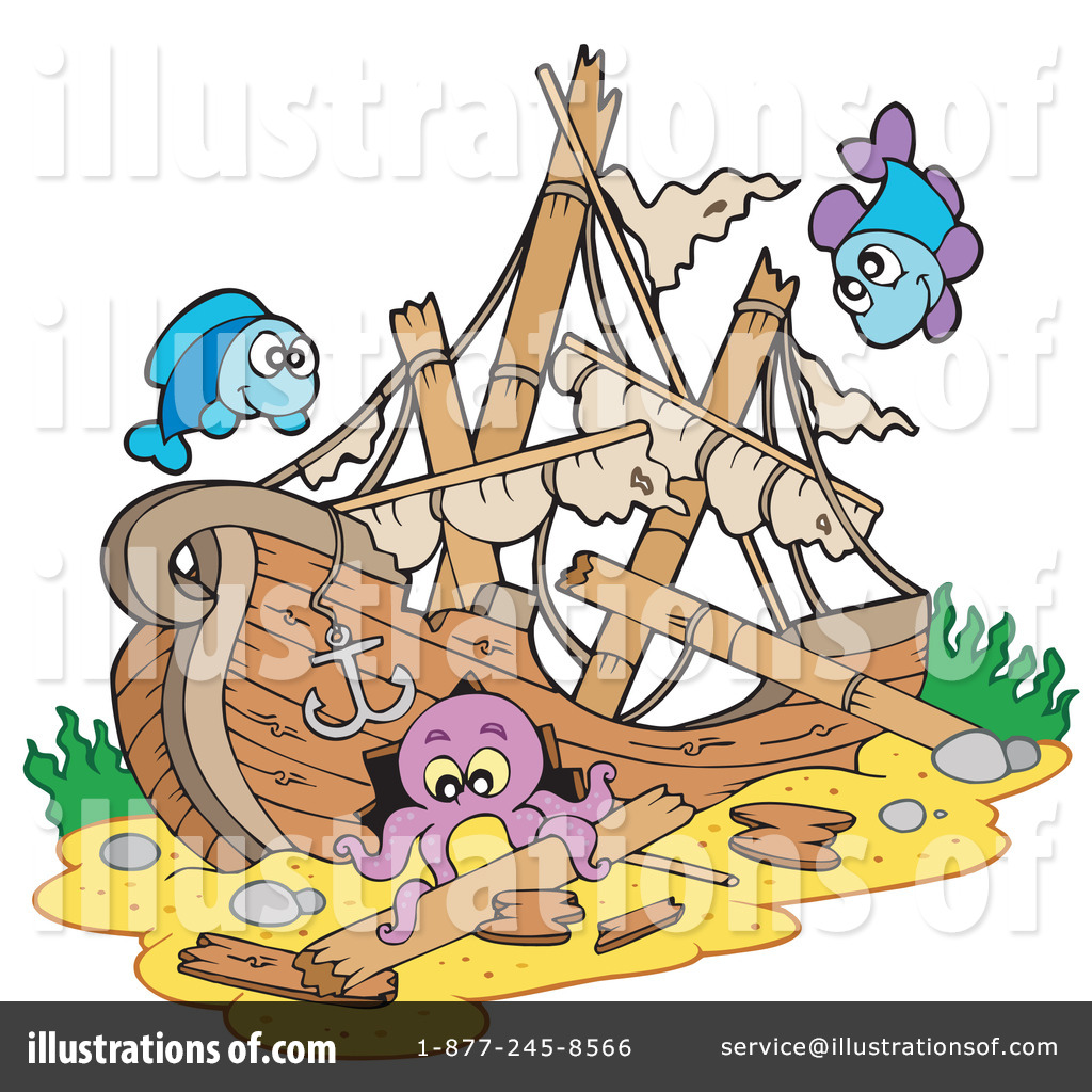 Sunken ship clipart.