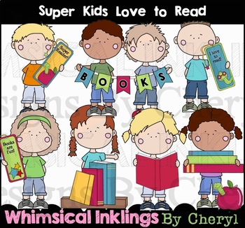 Super Kids Learn To Read Clipart Collection.