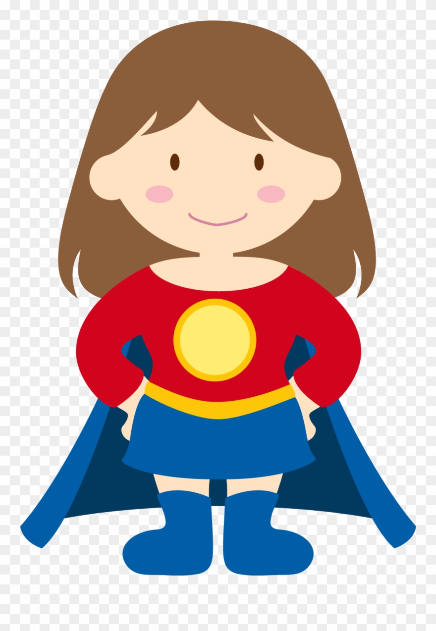 Fancy Plush Design Superhero Kid Clipart Vector Illustration.