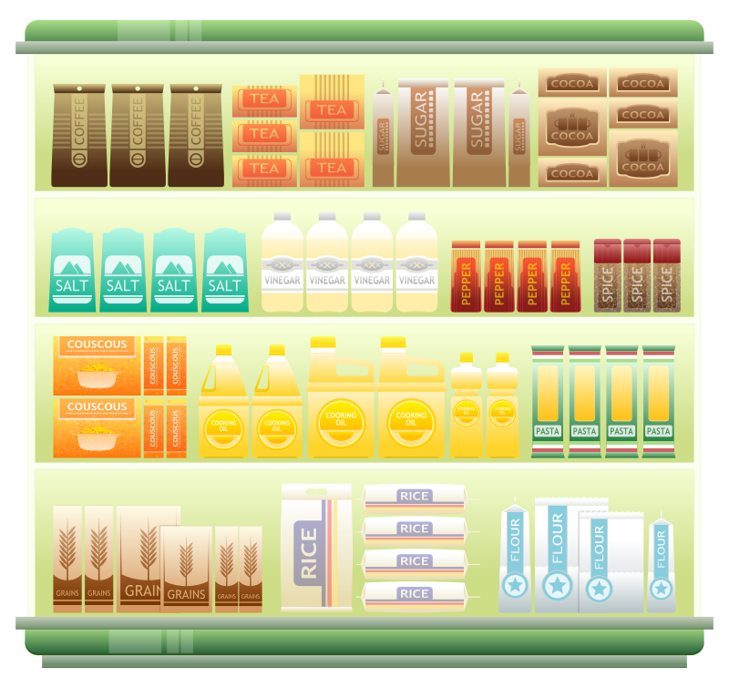 Free Clipart: Supermarket Goods Shelf 1.