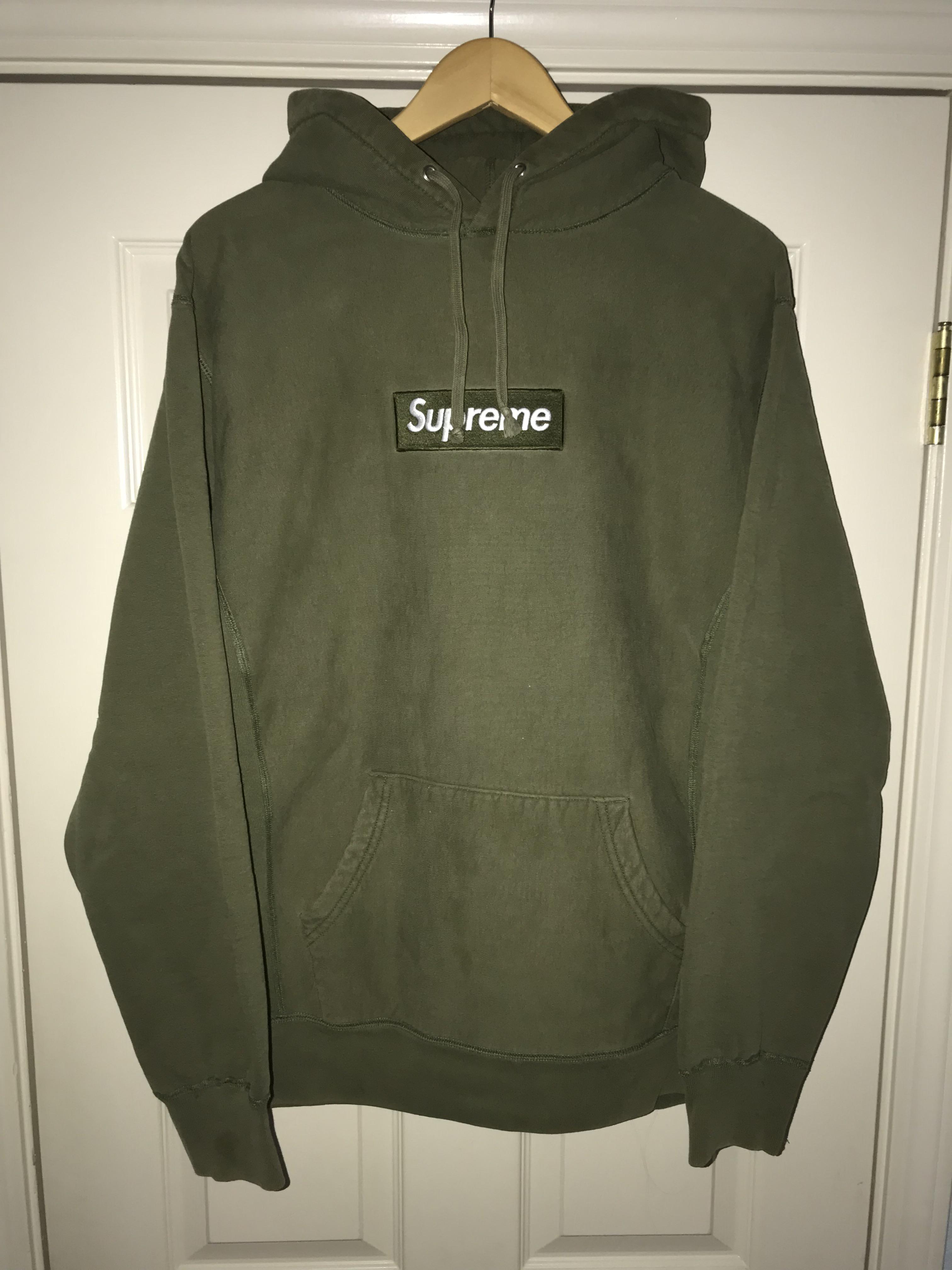 LPU] FW11 XL Olive box logo hoodie : supremeclothing.