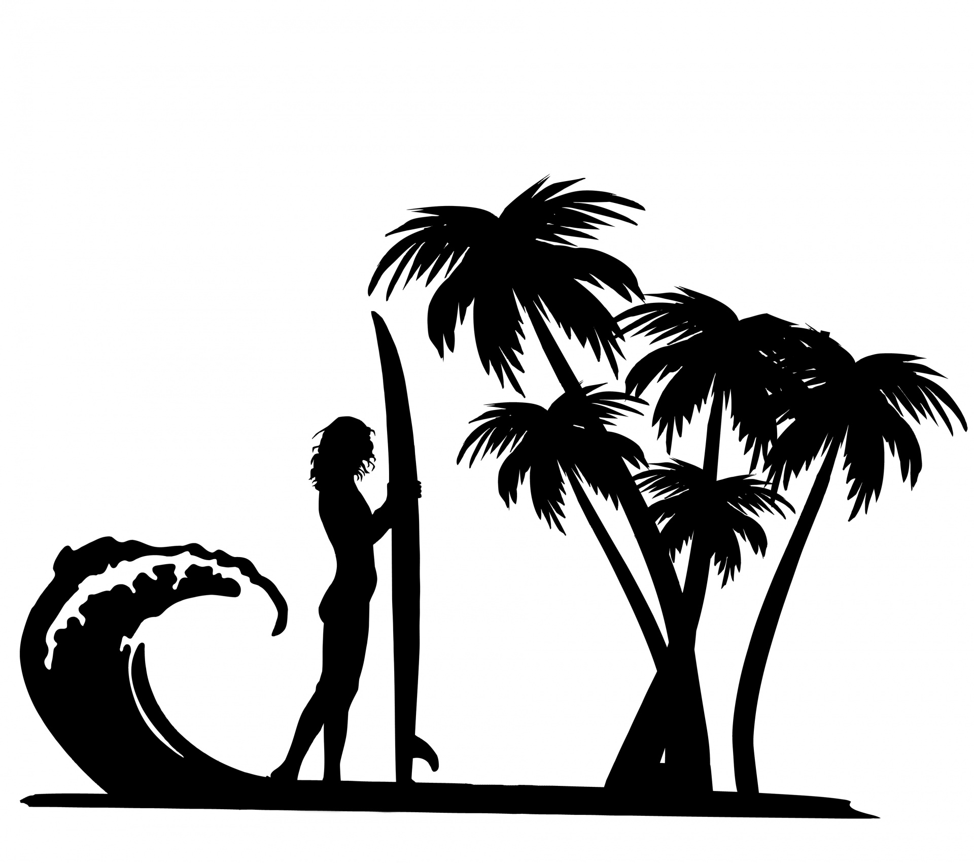 Surfer,surf,board,palm tree,trees.