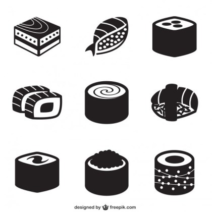 20 Sushi Clipart Vectors.