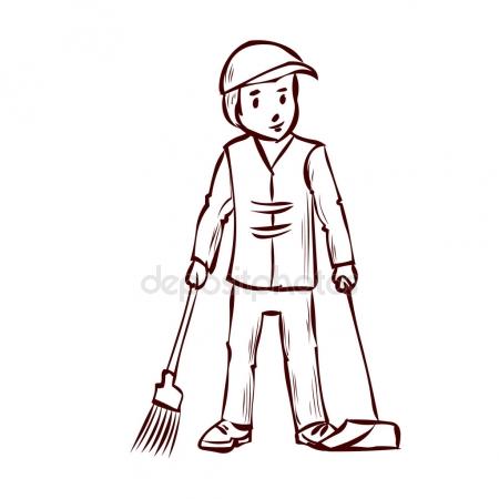 Sweeper clipart black and white 9 » Clipart Station.