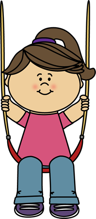 Girl On Swing Clipart.