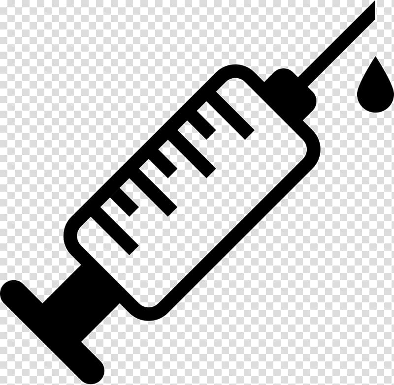 Computer Icons Syringe Hypodermic needle , black and white.