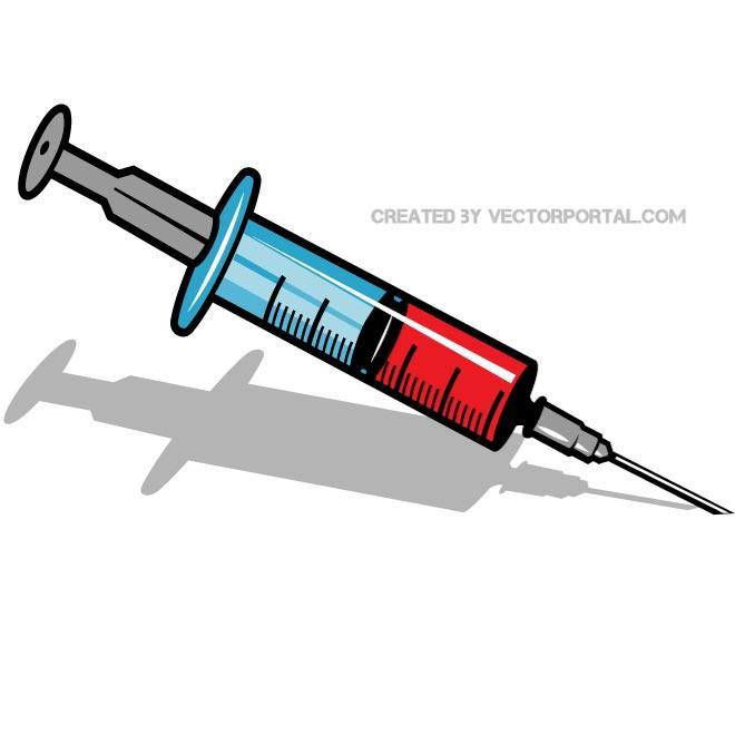 Syringe Clip Art Free Vector.