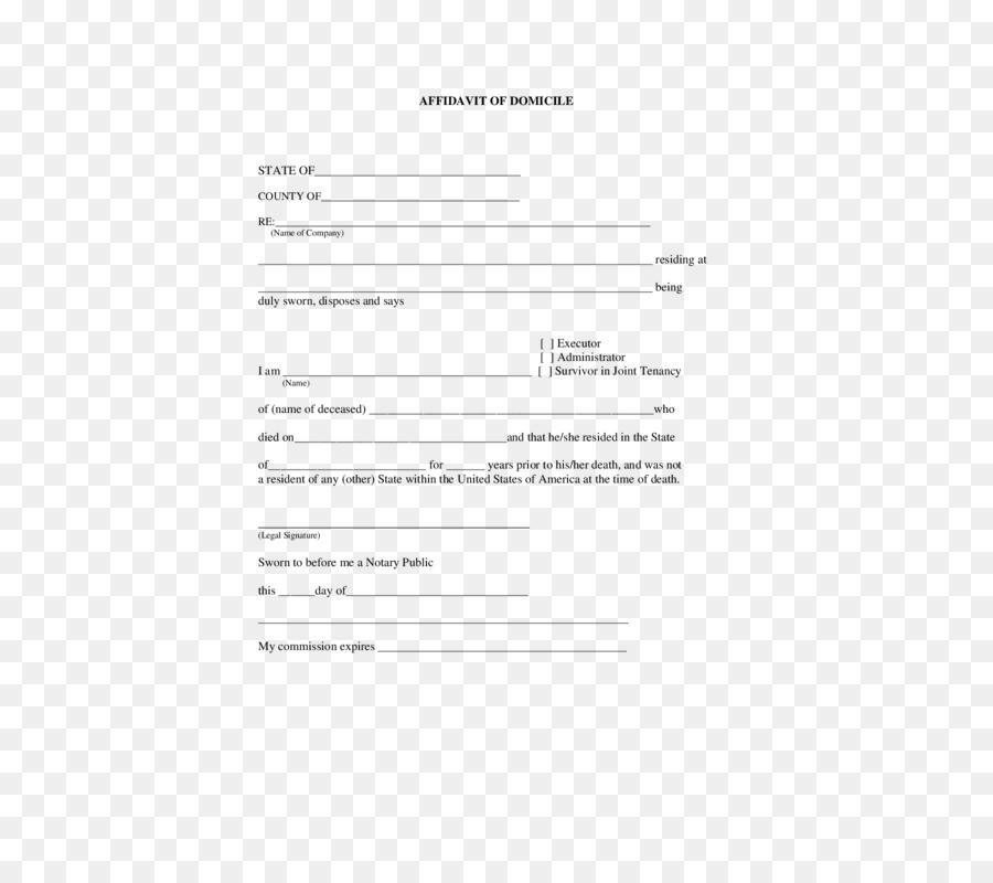 Document Affidavit Template Residency Notary.