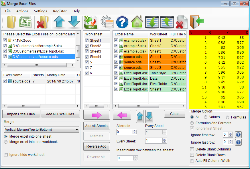 Merge Excel Files.