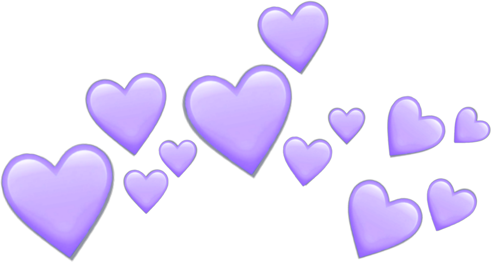 Purple Hearts Heart Purpleheart Crown Tumblr Emoji.