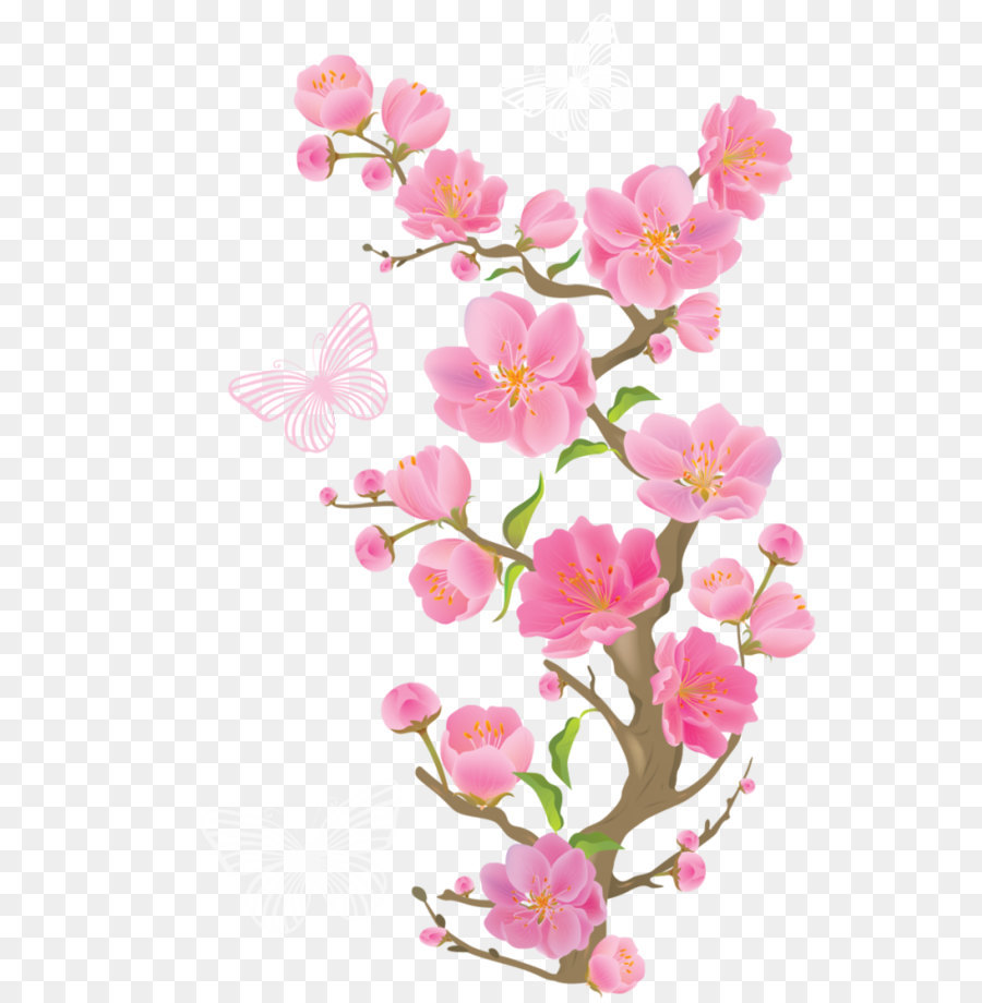 Pink Flowers Clip Art.