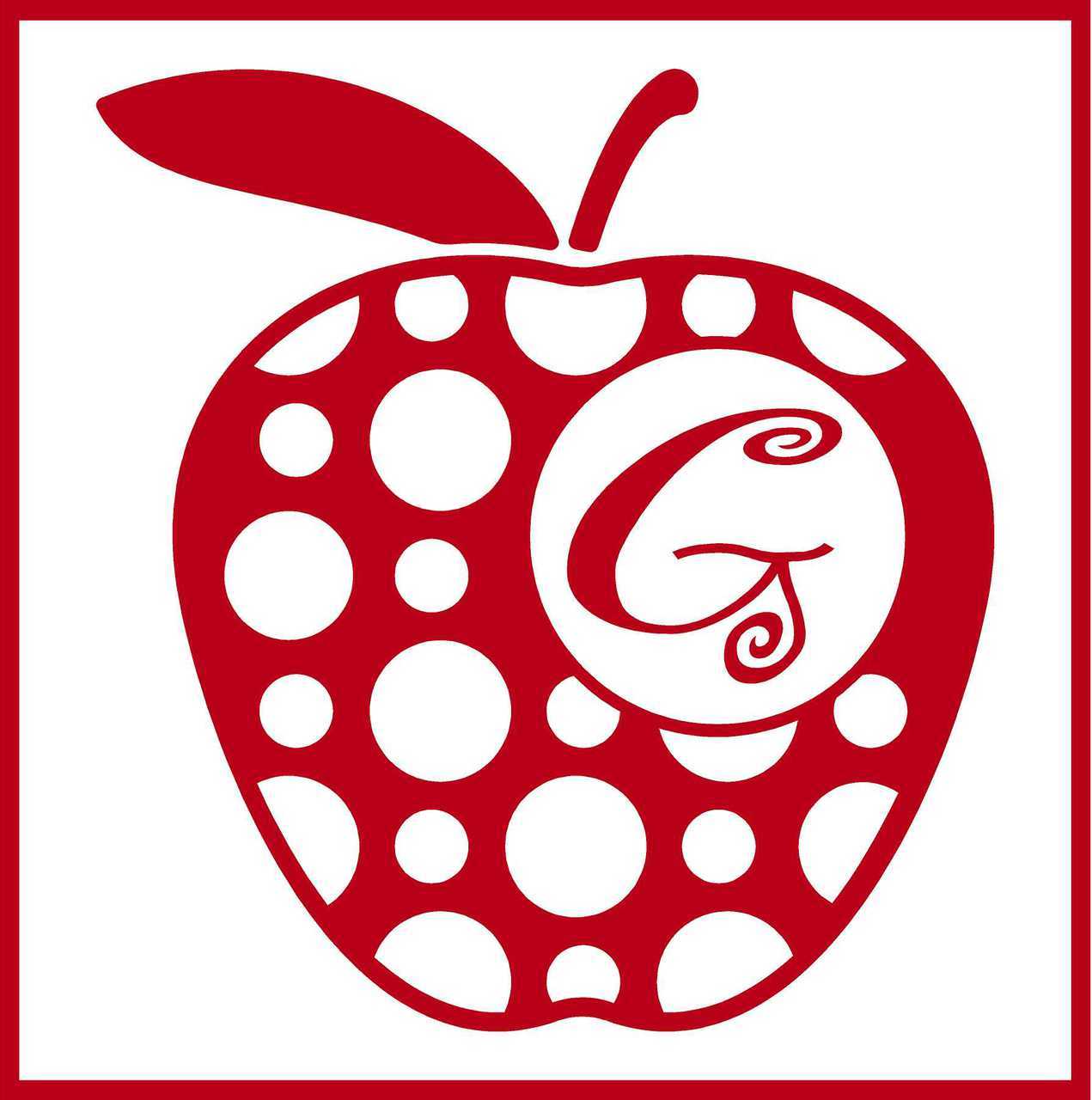 Polka Dot Apple Monogram Vinyl Decal.