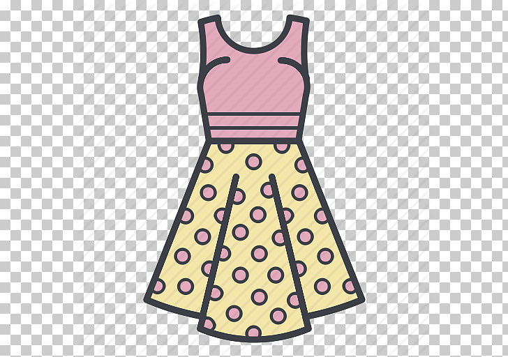 Polka dot Dress Skirt Clothing, Cartoon Dress PNG clipart.