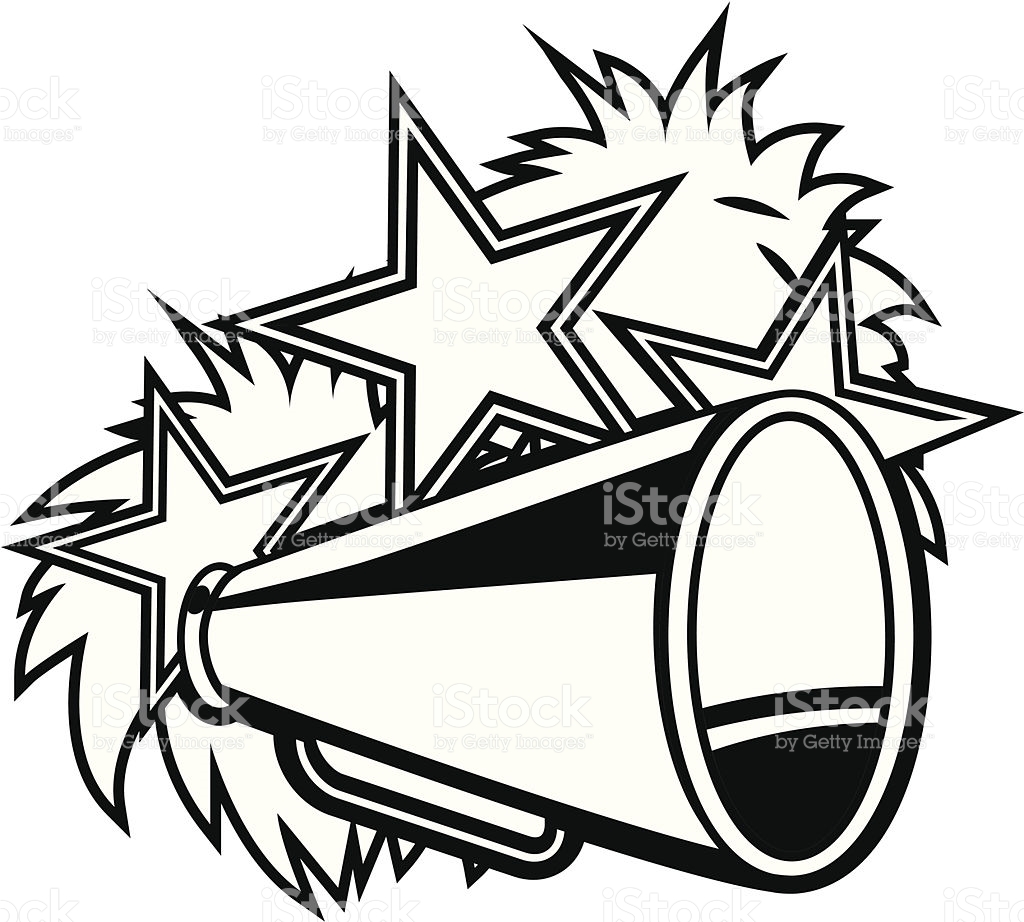 Pom Poms And Megaphone Clipart.