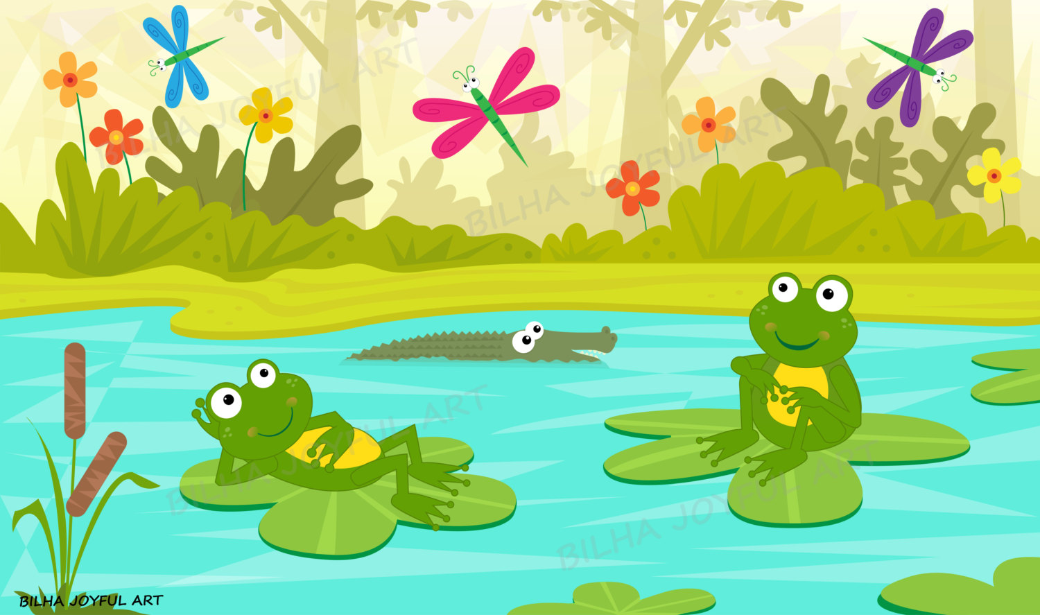 Pond clipart.