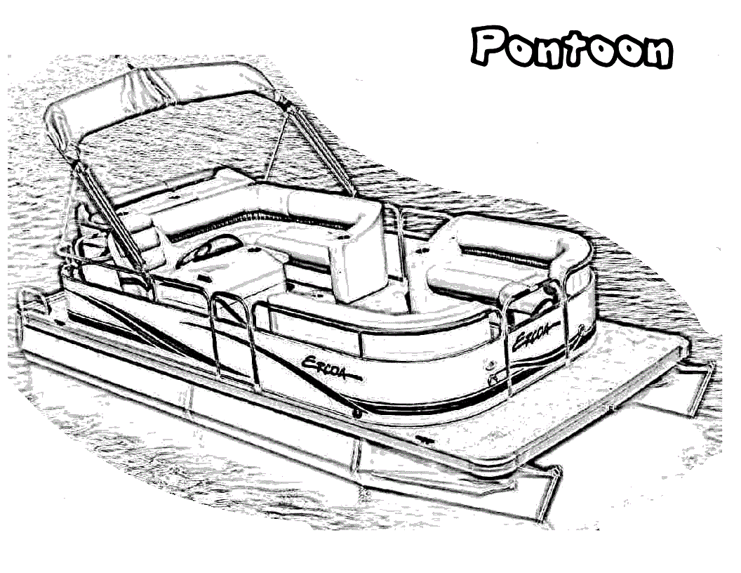 pontoon boat drawing pages for preschoolers.