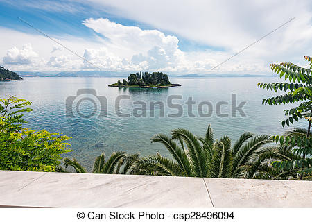 Stock Photographs of Mouse Island, Pontikonissi.