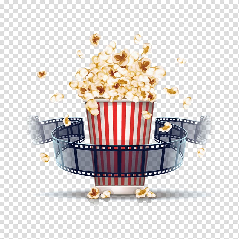 Popcorn Film illustration Cinema, Popcorn and film, popcorn.