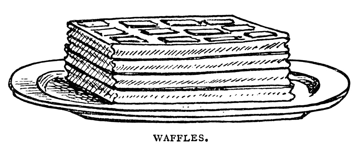 Pancakes Waffles Popovers Vintage Clip Art.