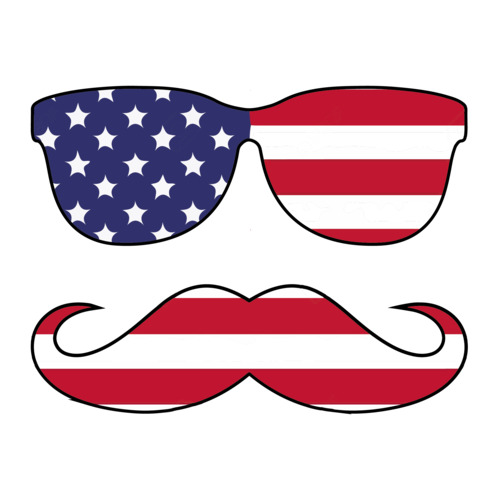 Sunglasses And Mustache Flag.