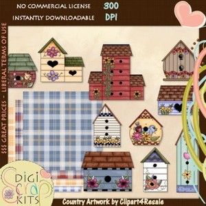 Country Birdhouse Clipart.